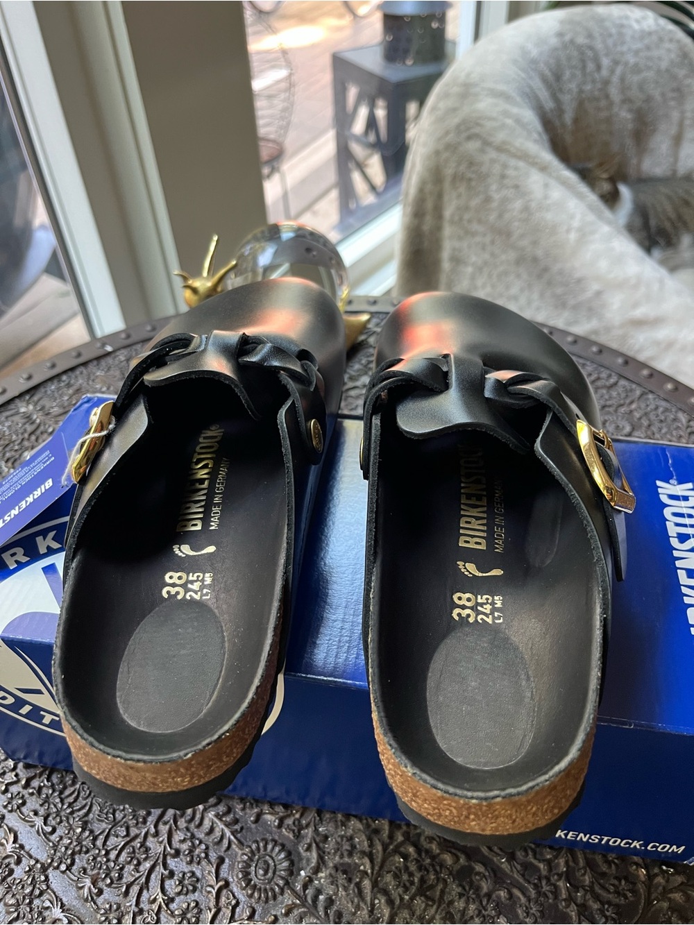 BIRKENSTOCK BOSTON BRAIDED CLOGS IN BLACK 38 7 - Picture 9 of 11